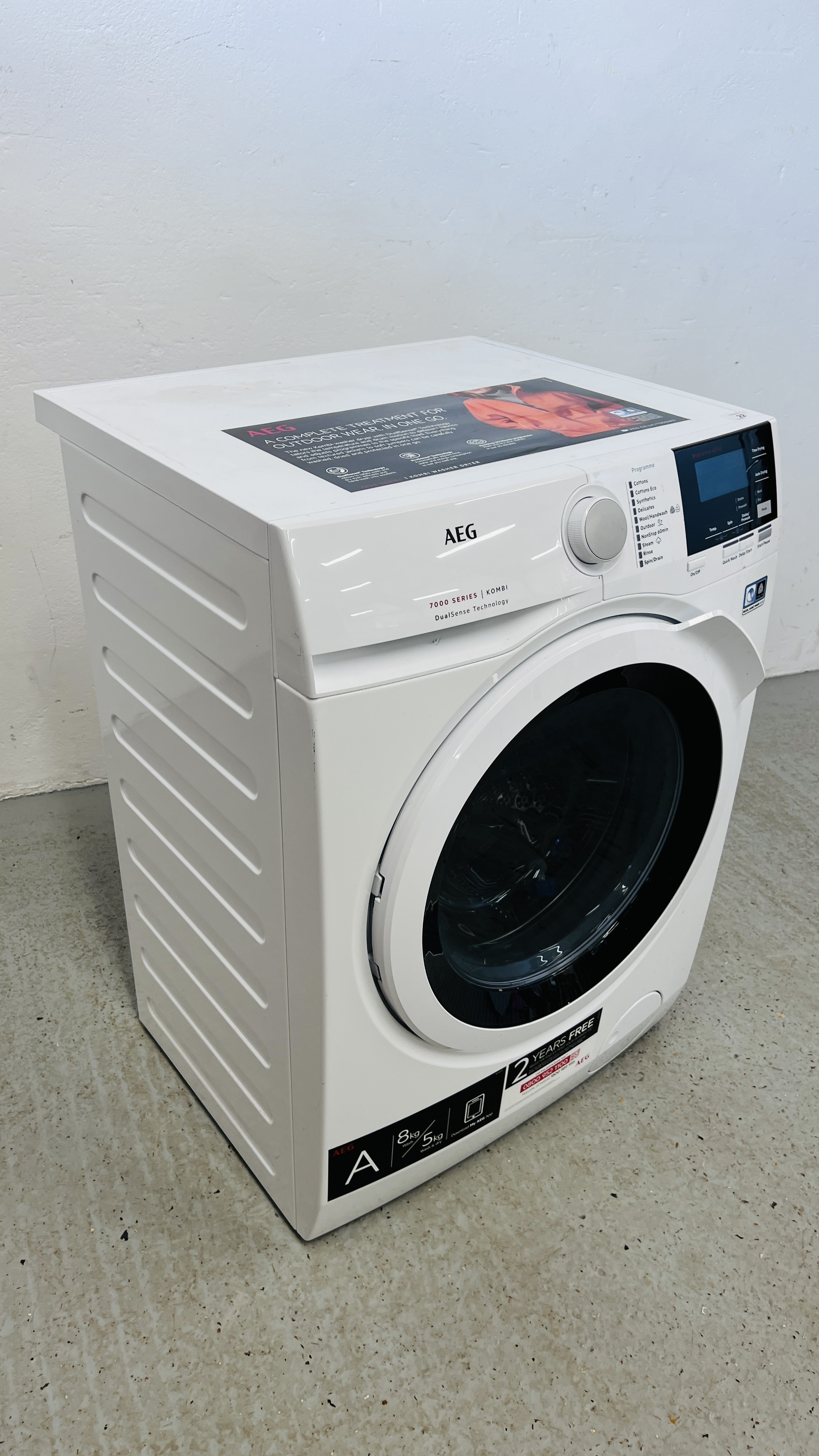 AEG 7000 SERIES KOMBI WASHER DRYER 8KG, DUALSENSE TECHNOLOGY - SOLD AS SEEN. - Bild 7 aus 7