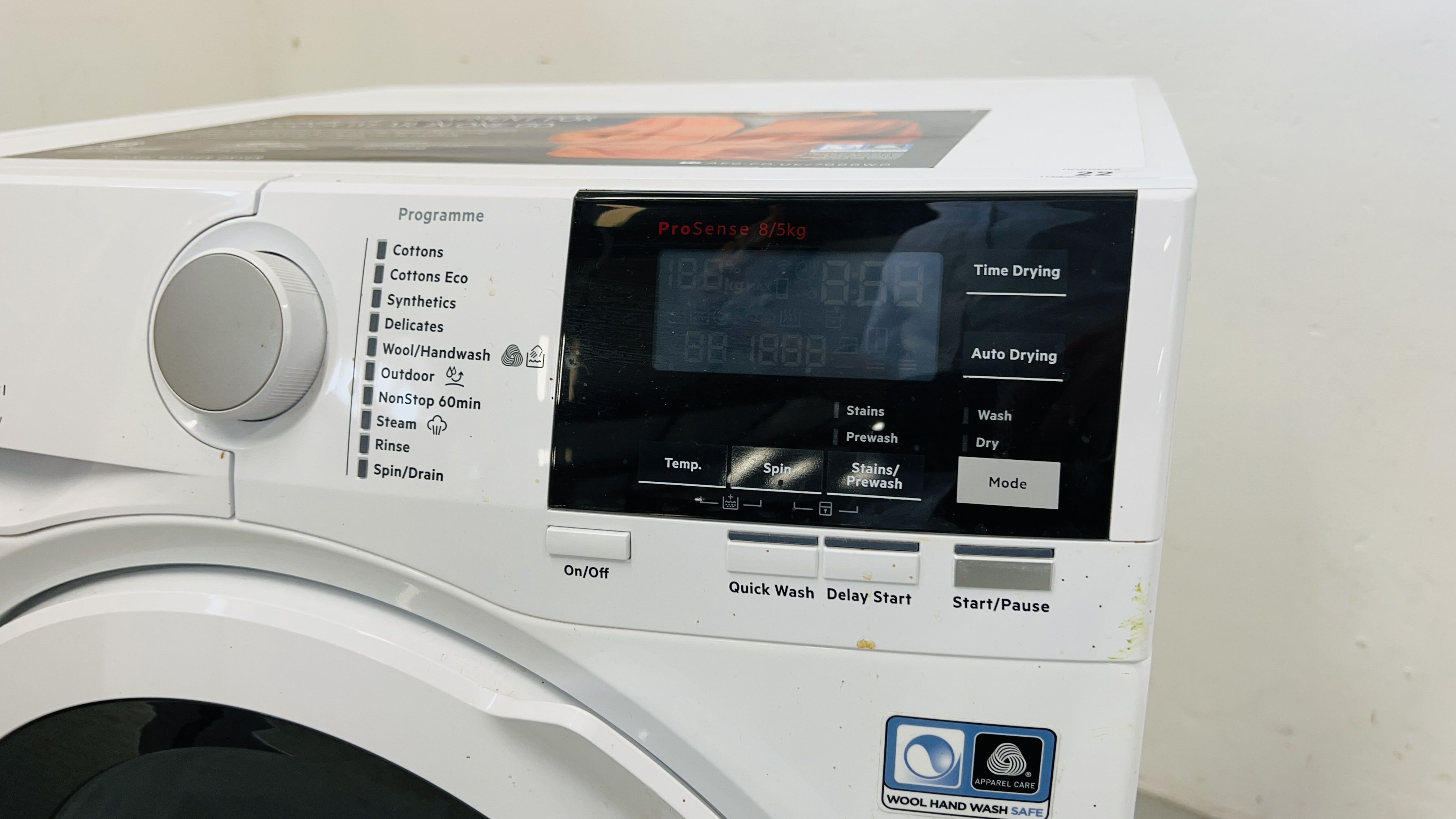 AEG 7000 SERIES KOMBI WASHER DRYER 8KG, DUALSENSE TECHNOLOGY - SOLD AS SEEN. - Image 3 of 7