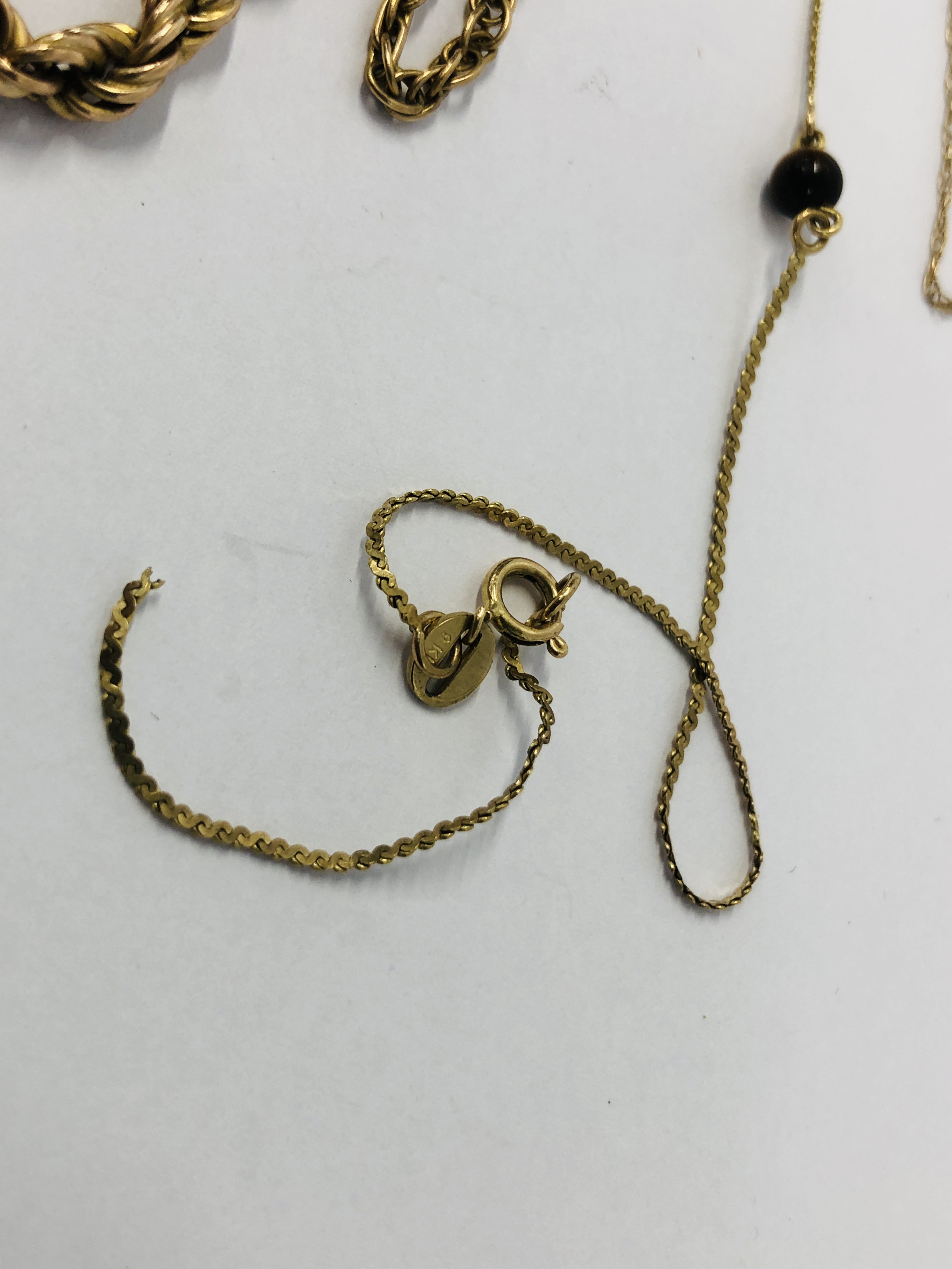 9CT. GOLD ROPE TWIST NECKLACE (A/F), 9CT. GOLD ROPE TWIST BRACELET, TWO 9CT. - Image 6 of 7