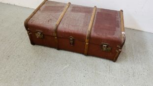 A VINTAGE BOUND TRAVEL TRUNK.