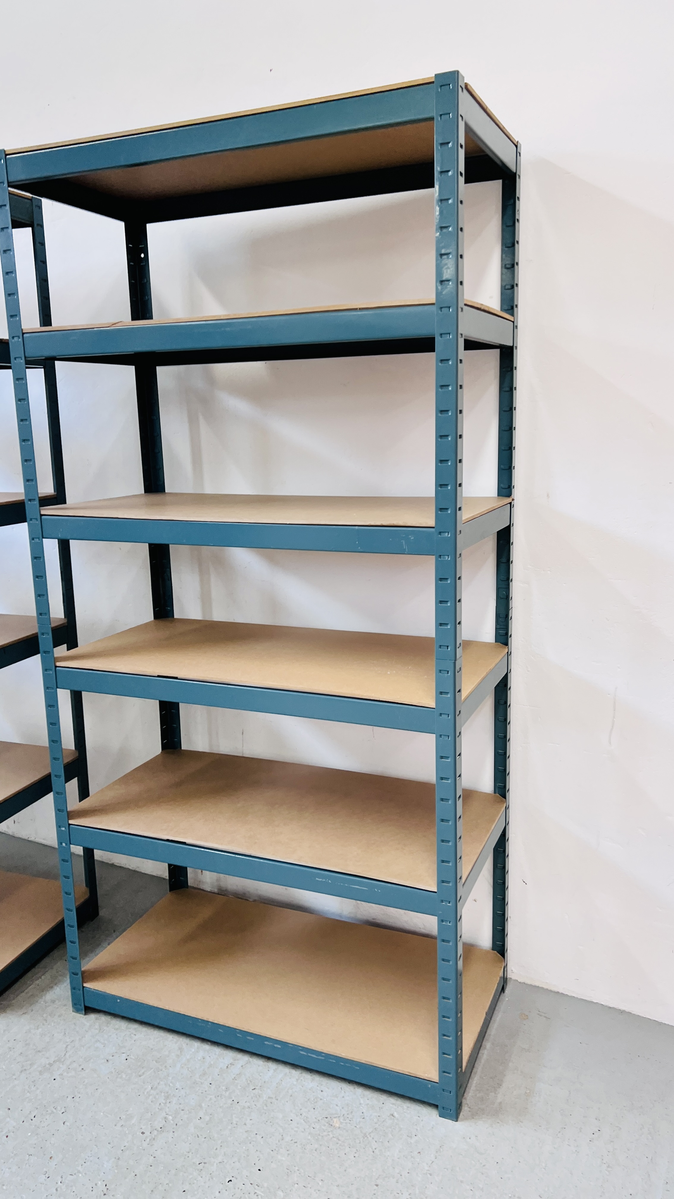 2 X SIX TIER METAL SHELVING UNITS. - Image 2 of 3