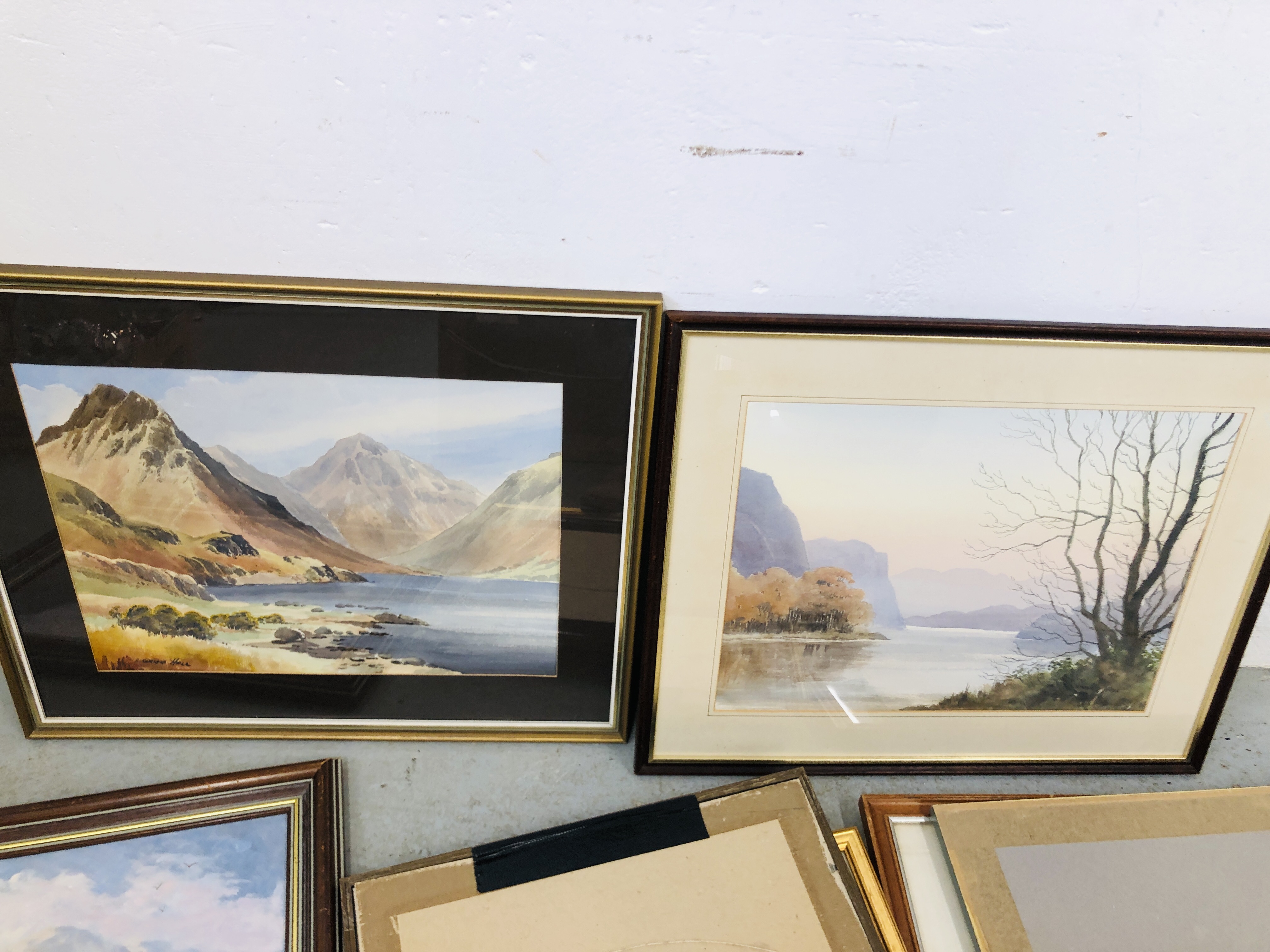 COLLECTION OF ORIGINAL ARTWORKS TO INCLUDE FOUR FRAMED WATERCOLOURS BEARING SIGNATURE GRIEG HALL, - Image 7 of 7