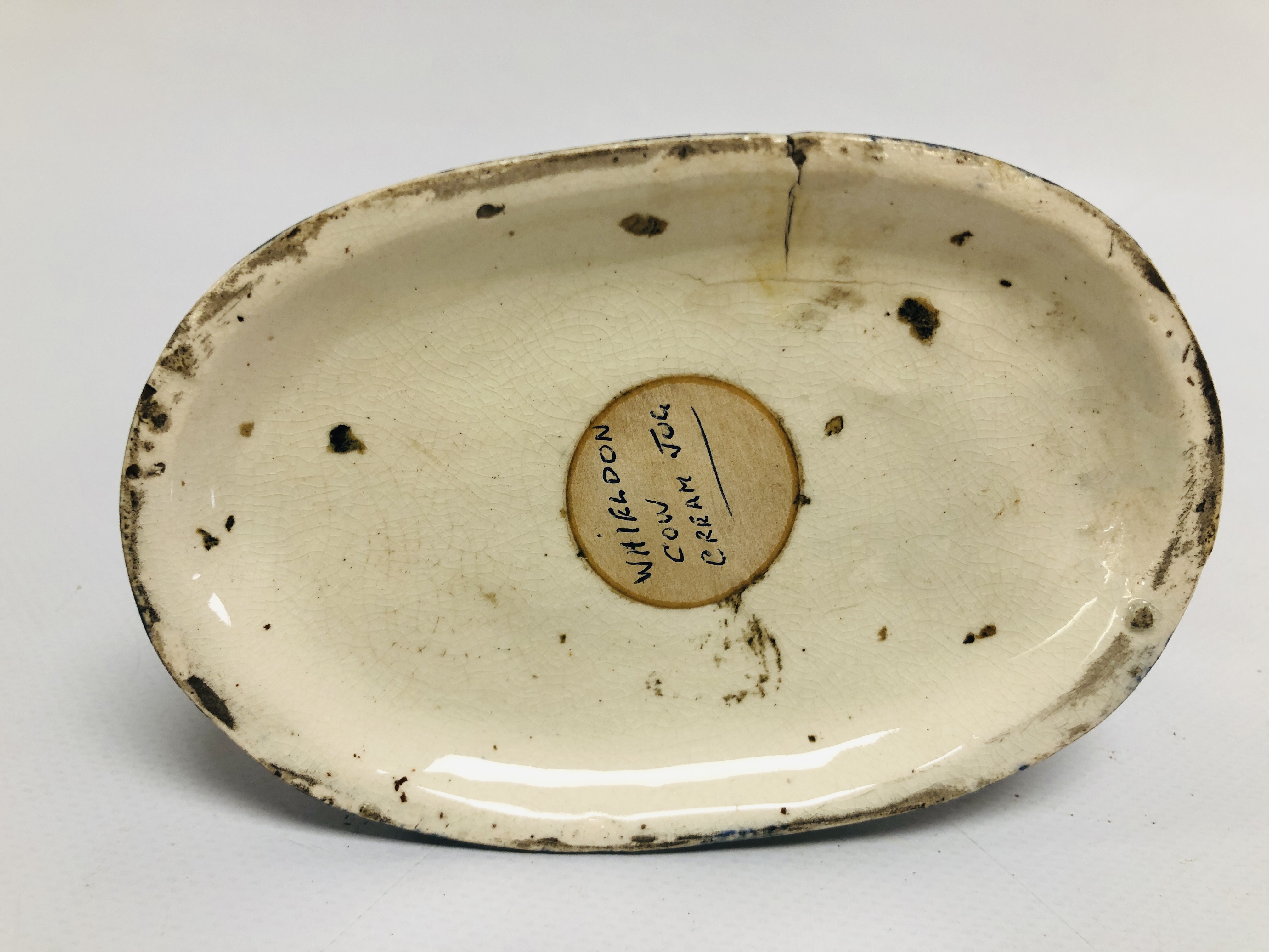 A WHIELDON STYLE COW CREAMER, c.1790, RETAINING COVER, L 17. - Image 15 of 15