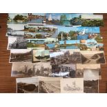 MIXED NORFOLK POSTCARDS INCLUDING SHERINGHAM, CROMER, YARMOUTH, BROADS ETC (APPROX 100).