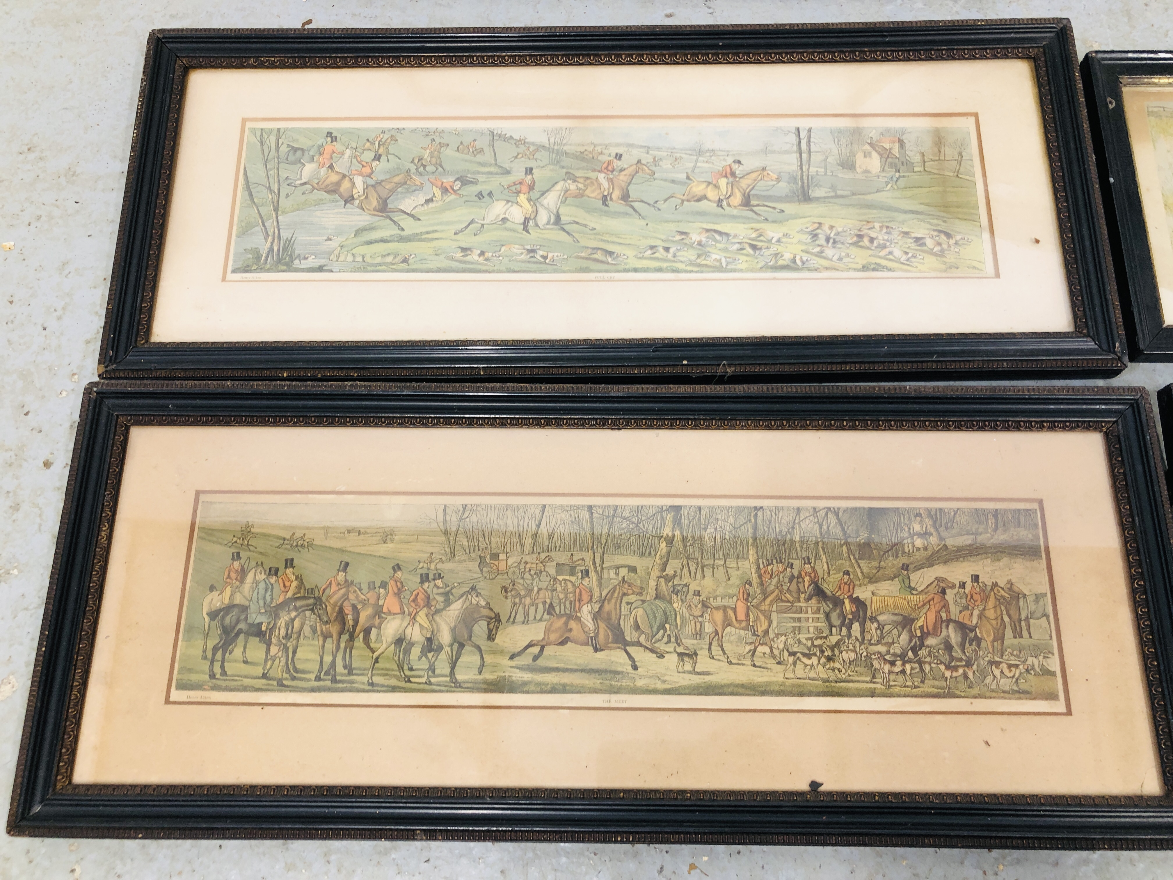 A FRAMED PRINT AFTER GEORGE MORLAND WITH LATER COLOURING "THE MILK MAID & COW HERD" BADLY STAINED. - Image 8 of 8