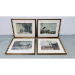 A SET OF FOUR FRAMED AND MOUNTED WILLIAM RUSSELL FLINT PRINTS