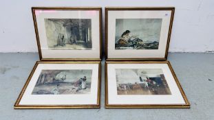 A SET OF FOUR FRAMED AND MOUNTED WILLIAM RUSSELL FLINT PRINTS