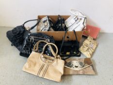 A COLLECTION OF TWELVE VARIOUS LADIES FASHION BAGS.