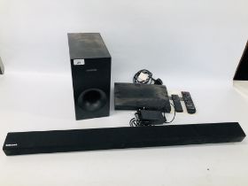 SAMSUNG SOUND BAR AND SUB MODEL HW-K335/XU PLUS SAMSUNG BLU-RAY DISC PLAYER (REMOTES WITH