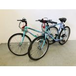 A PAIR OF RALEIGH MOUNTAIN BIKES.