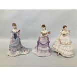 THREE ROYAL WORCESTER COLLECTOR FIGURES TO INCLUDE THE FAIREST ROSE LIMITED EDITION 10209/12500,