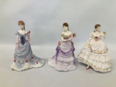 THREE ROYAL WORCESTER COLLECTOR FIGURES TO INCLUDE THE FAIREST ROSE LIMITED EDITION 10209/12500,