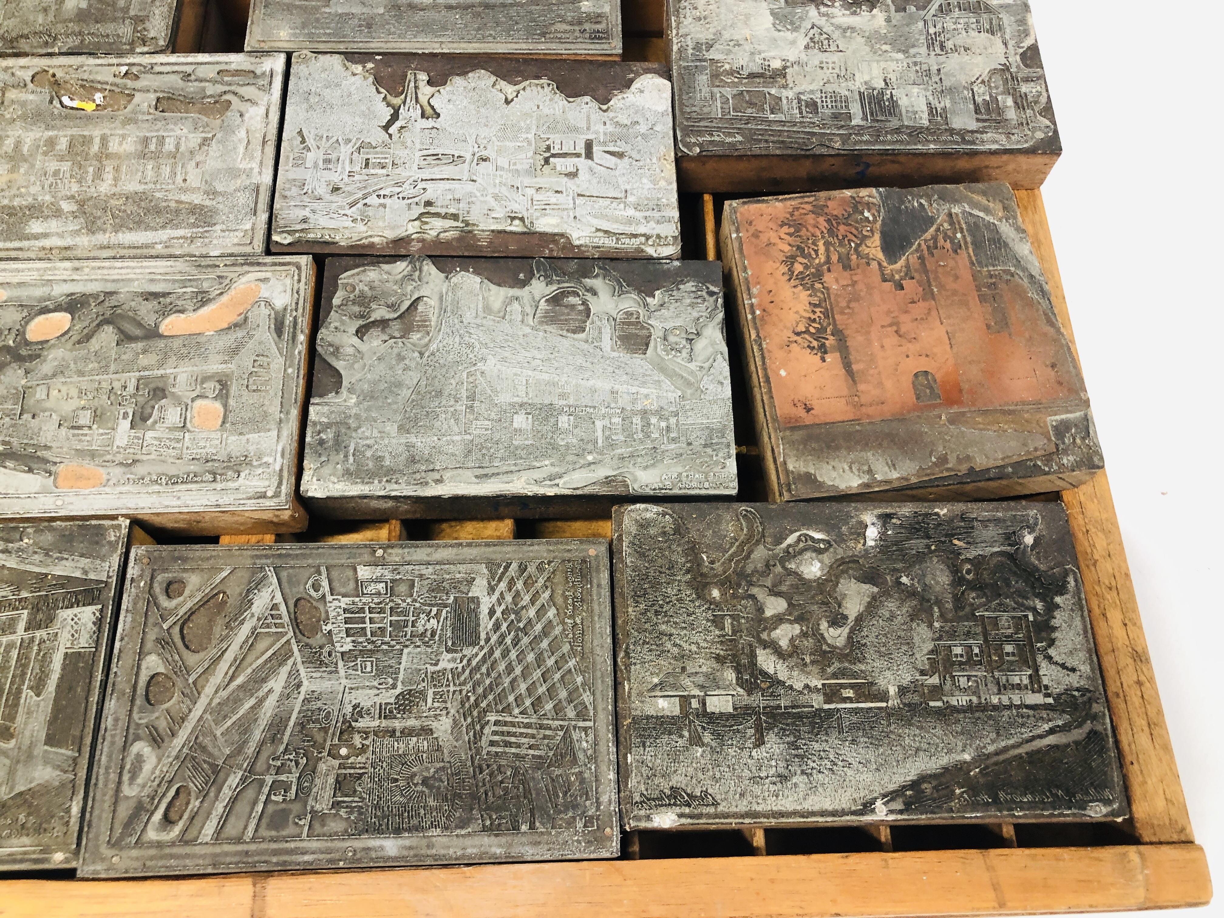 20 VINTAGE INK PRINTING BLOCKS TO INCLUDE PARK LANE SOUTHWOLD, - Image 2 of 9