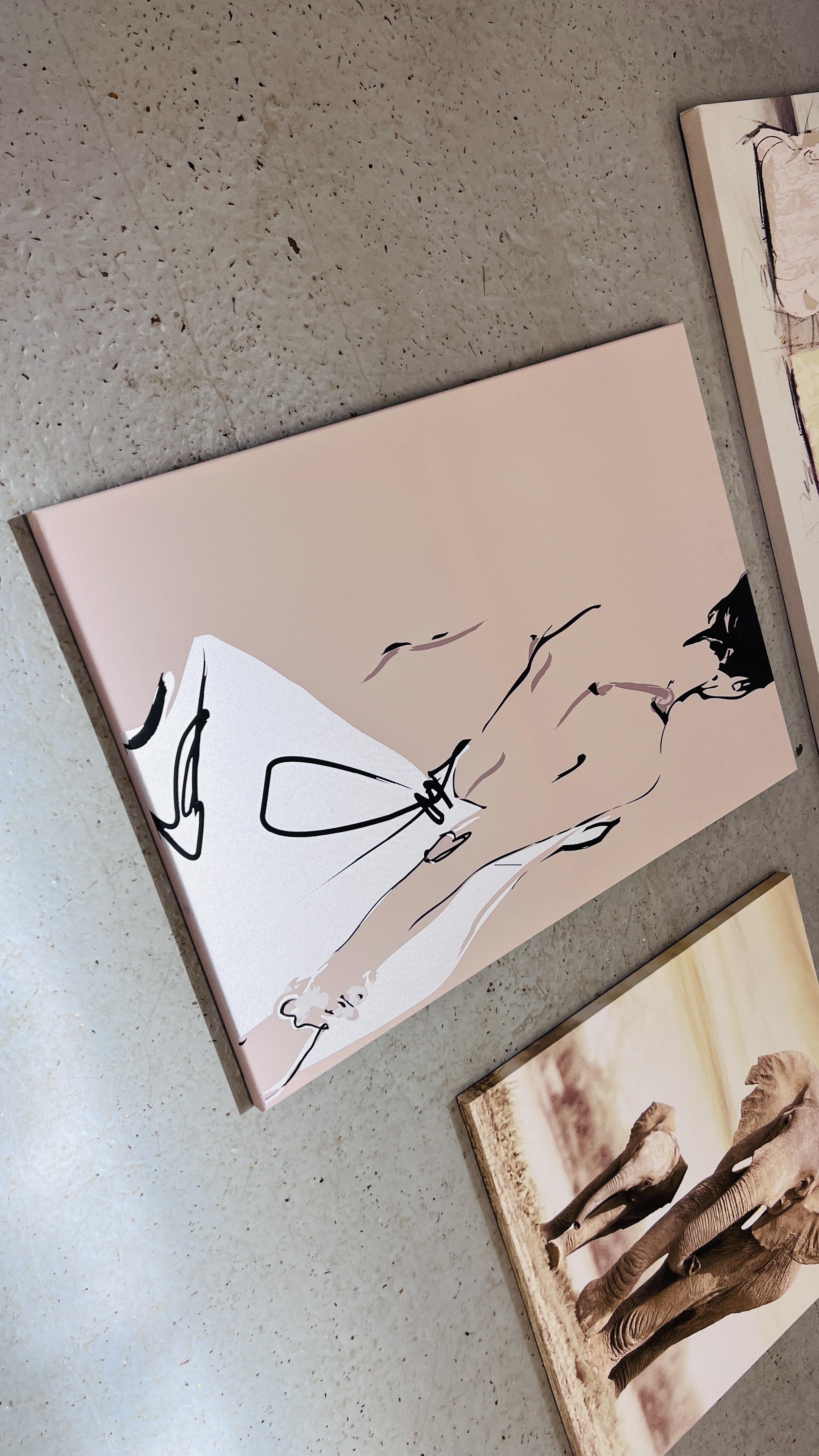 SEVEN MODERN WALL HUNG ART CANVAS PRINTS TO INCLUDE BALLERINA, THE HANDBAGS AND THE GLASBAGS, - Image 2 of 8