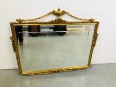 A GOOD QUALITY GILT FRAMED WALL MIRROR WIDTH 96CM. HEIGHT 83CM.