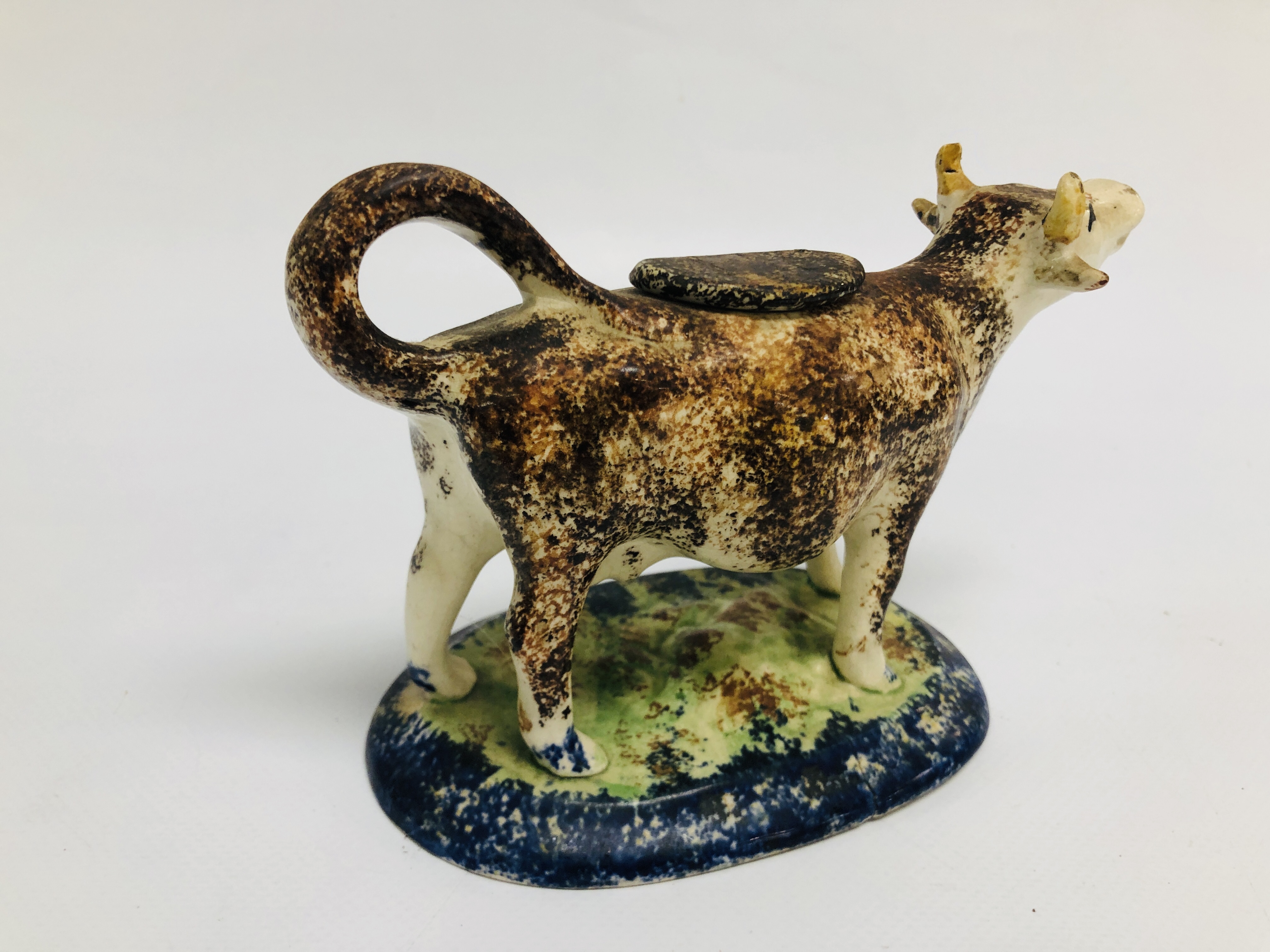 A WHIELDON STYLE COW CREAMER, c.1790, RETAINING COVER, L 17. - Image 11 of 15