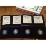 GB: 1982 PROOF SILVER PIEDFORT 20p IN CASES WITH CERTIFICATES (4).