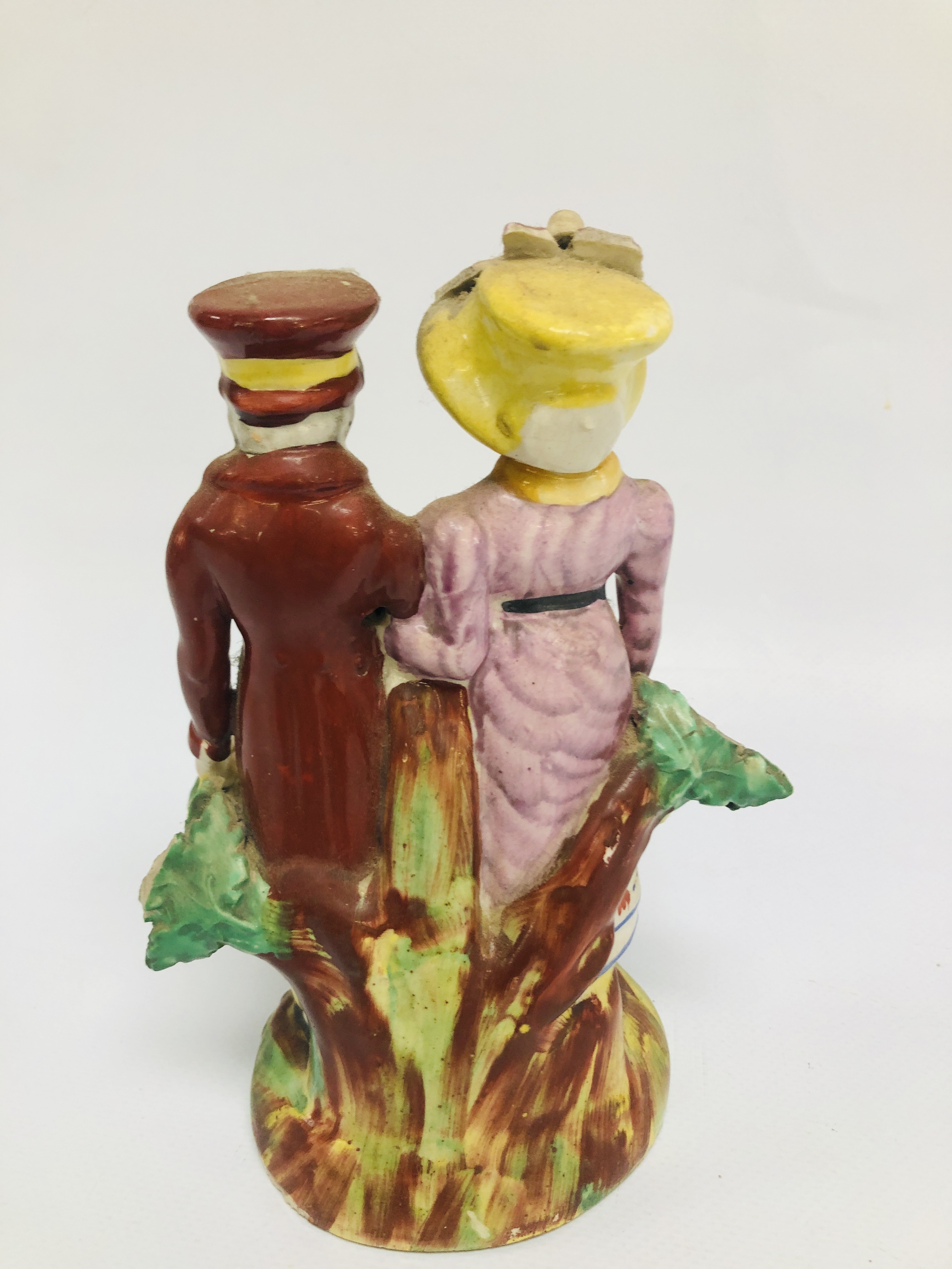 COLLECTION OF STAFFORDSHIRE TO INCLUDE A PAIR OF PORCELAIN MUSICIANS H 12CM A/F, - Image 21 of 23