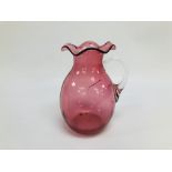 A C19th CRANBERRY JUG, H 20CM.