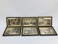 SIX Dr SYNTAX PRINTS, AFTER ROWLANDSON, 12CM X 20CM.