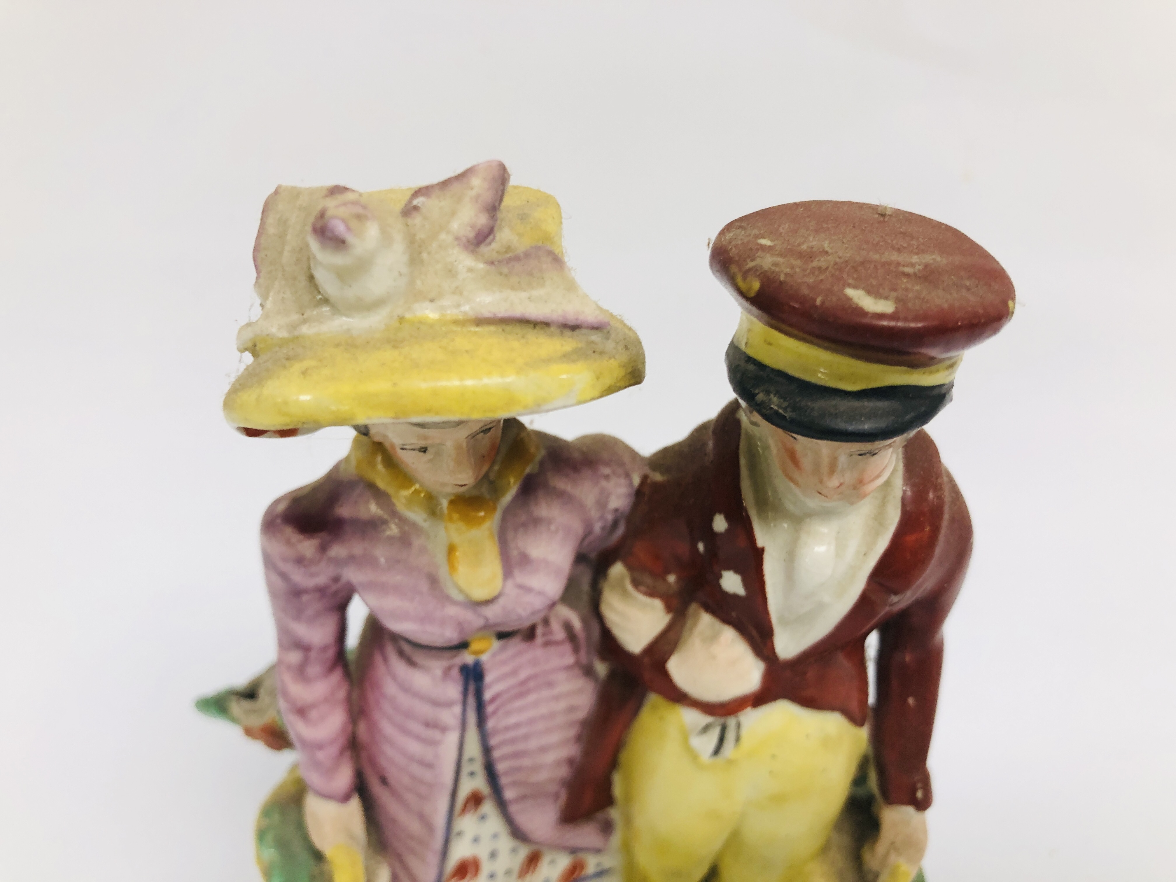 COLLECTION OF STAFFORDSHIRE TO INCLUDE A PAIR OF PORCELAIN MUSICIANS H 12CM A/F, - Image 20 of 23
