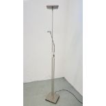 A MODERN STAINLESS STEEL FINISH ANGLE POISE LED LAMP WITH READING LIGHT - SOLD AS SEEN.
