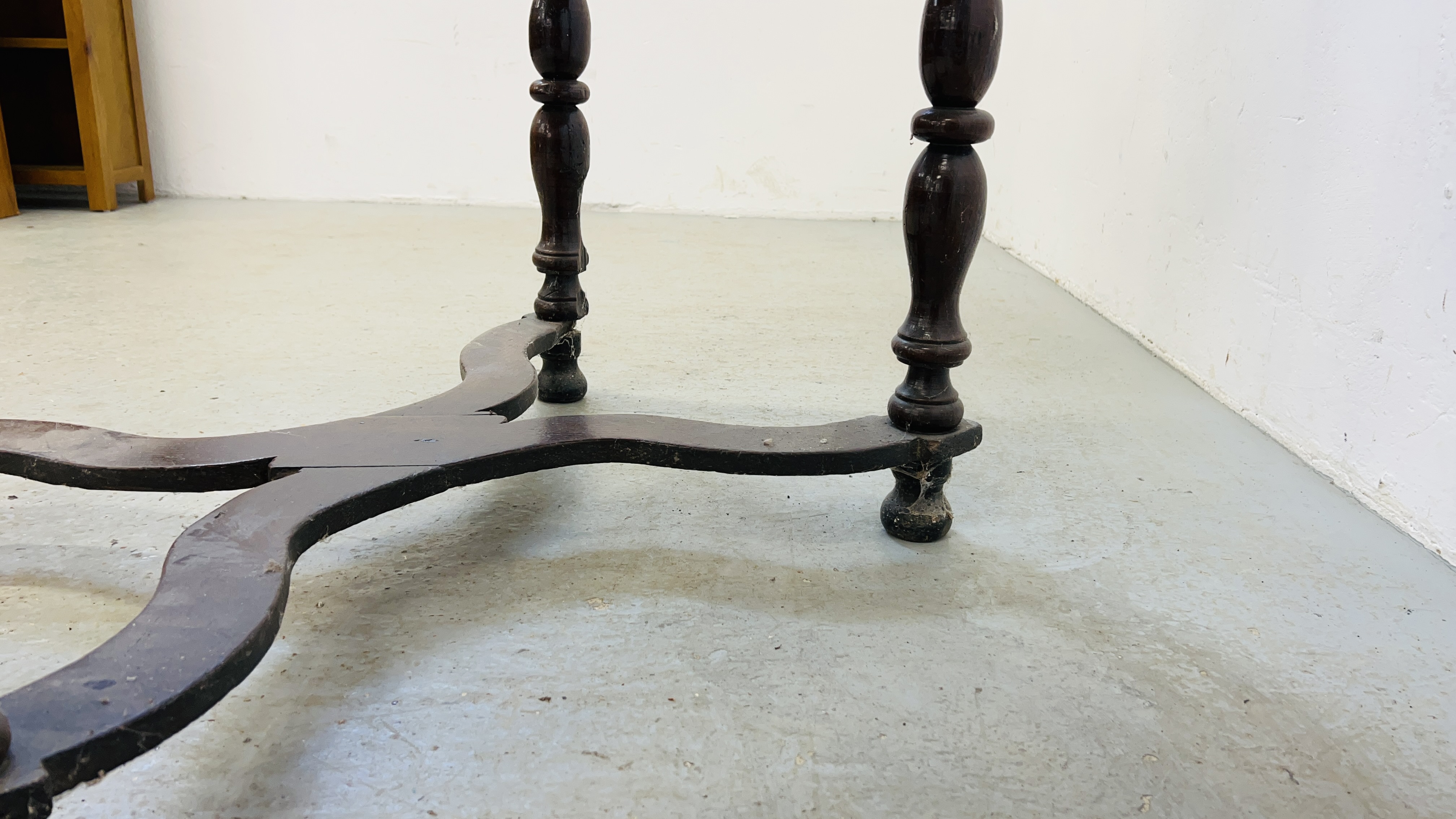 A LATE C17th OAK SINGLE DRAWER SIDE TABLE WITH A WAVY X STRETCHER, W 88CM. - Image 15 of 15