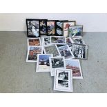 19 FRAMED MOTORING MAGAZINE CUT OUTS TO INCLUDE CASTROL ADVERT, F1 ETC.