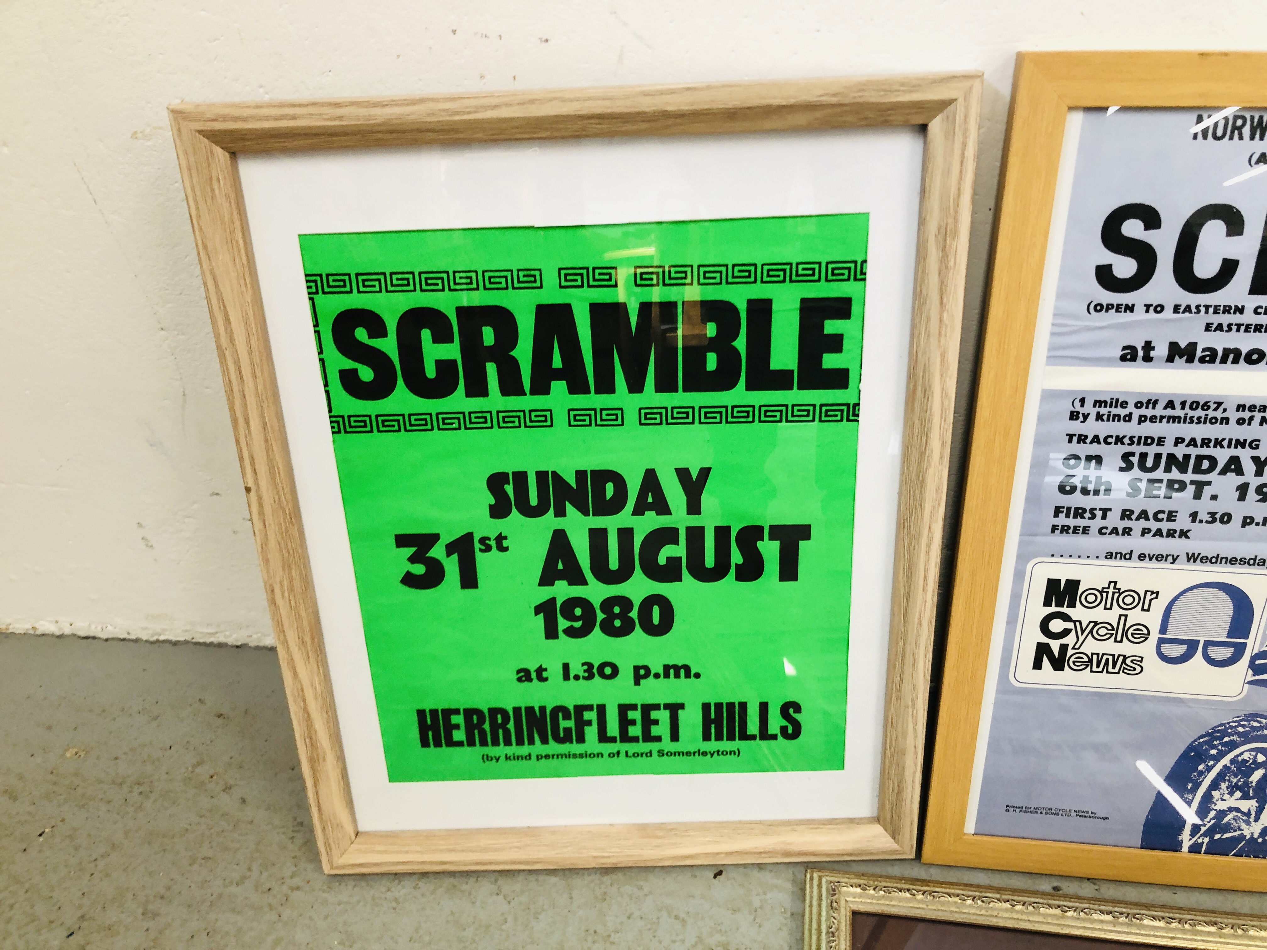 5 FRAMED "SCRAMBLE" NORWICH VIKING MOTORCYCLE CLUB - ADVERTISING POSTERS. - Image 4 of 4