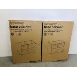 2 X FLATPACK BOXED AND SEALED GOOD HOME CARAWAY 100CM KITCHEN BASE CABINETS.