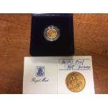 GB: 1982 PROOF HALF SOVEREIGN IN CASE WITH CERTIFICATE.