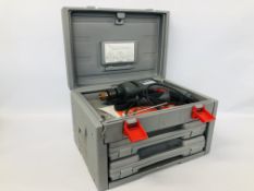 A PERFORMANCE 710W HAMMER DRILL IN COMBINATION TOOL CHEST COMPLETE WITH DRILL BITS ETC - SOLD AS