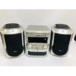 A PHILIPS 3 CD COMPACT ROTARY MUSIC SYSTEM COMPLETE WITH SPEAKERS AND BLAUPUNKT REMOTE - SOLD A