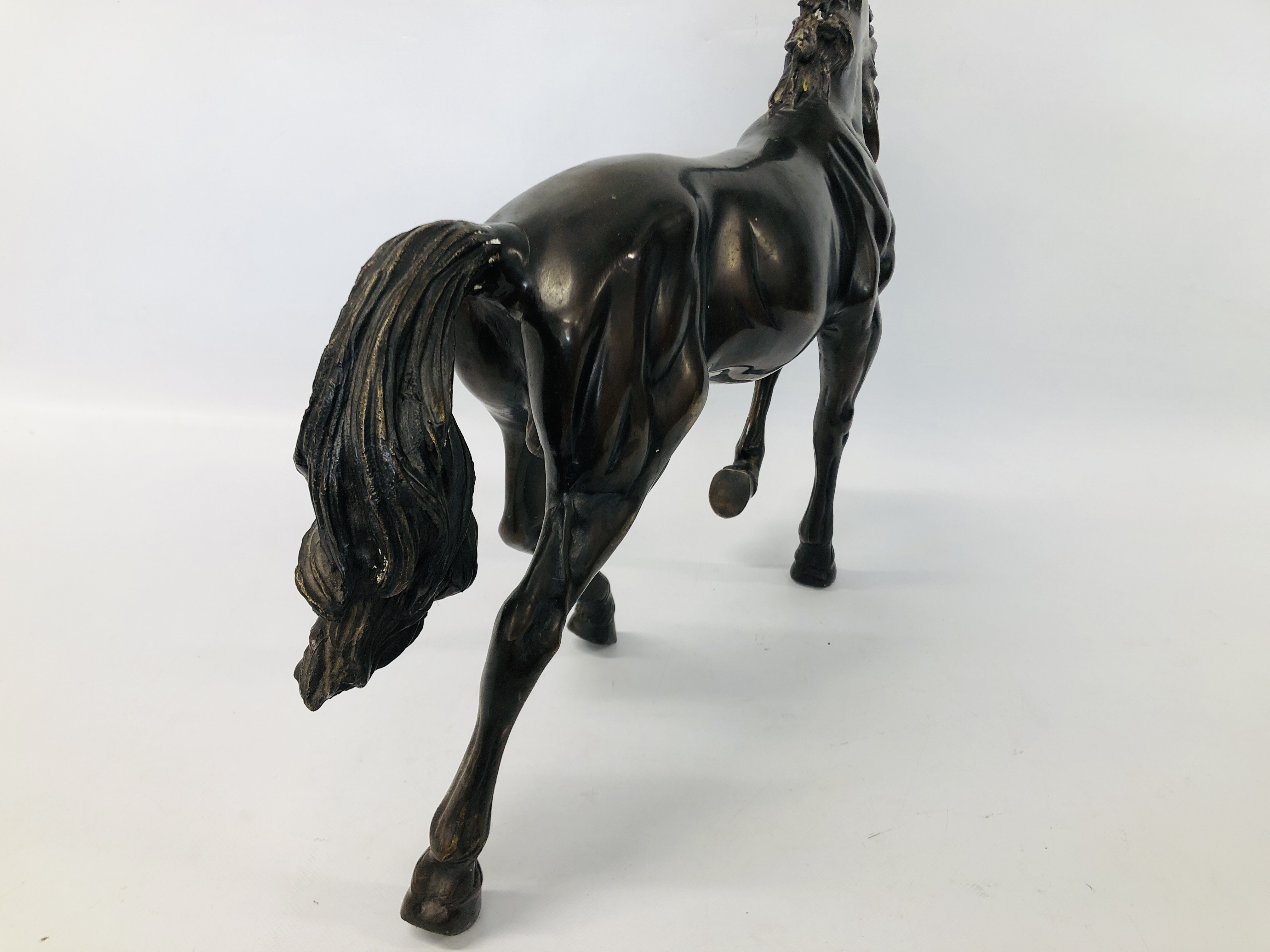 IMPRESSIVE BRONZE C20TH. HORSE STUDY HEIGHT 43CM. WIDTH 56CM. - Image 4 of 6