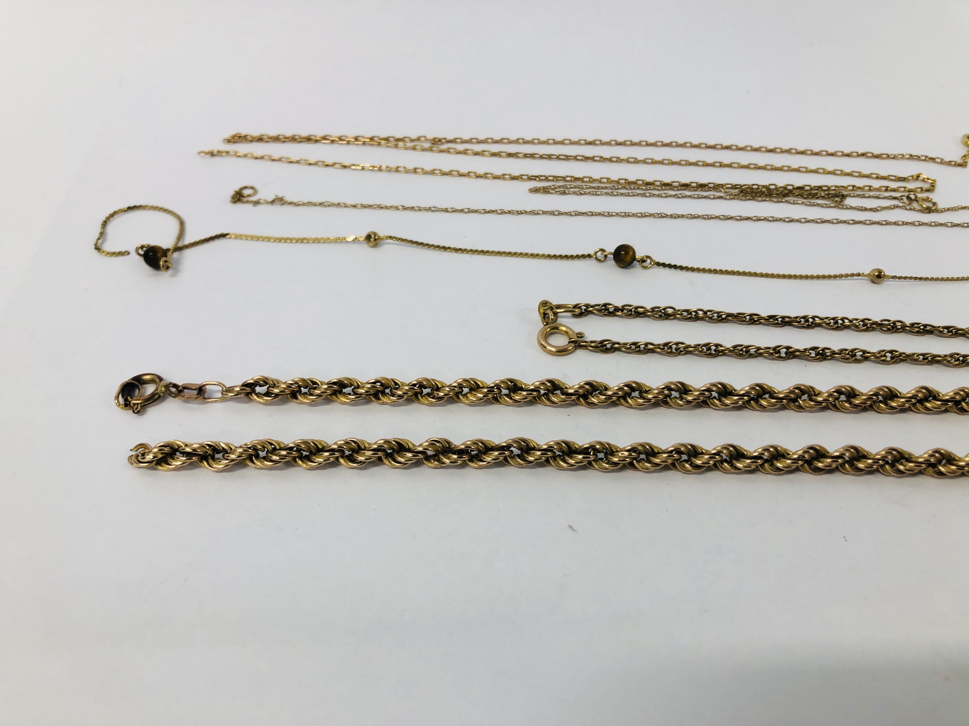 9CT. GOLD ROPE TWIST NECKLACE (A/F), 9CT. GOLD ROPE TWIST BRACELET, TWO 9CT. - Image 3 of 7