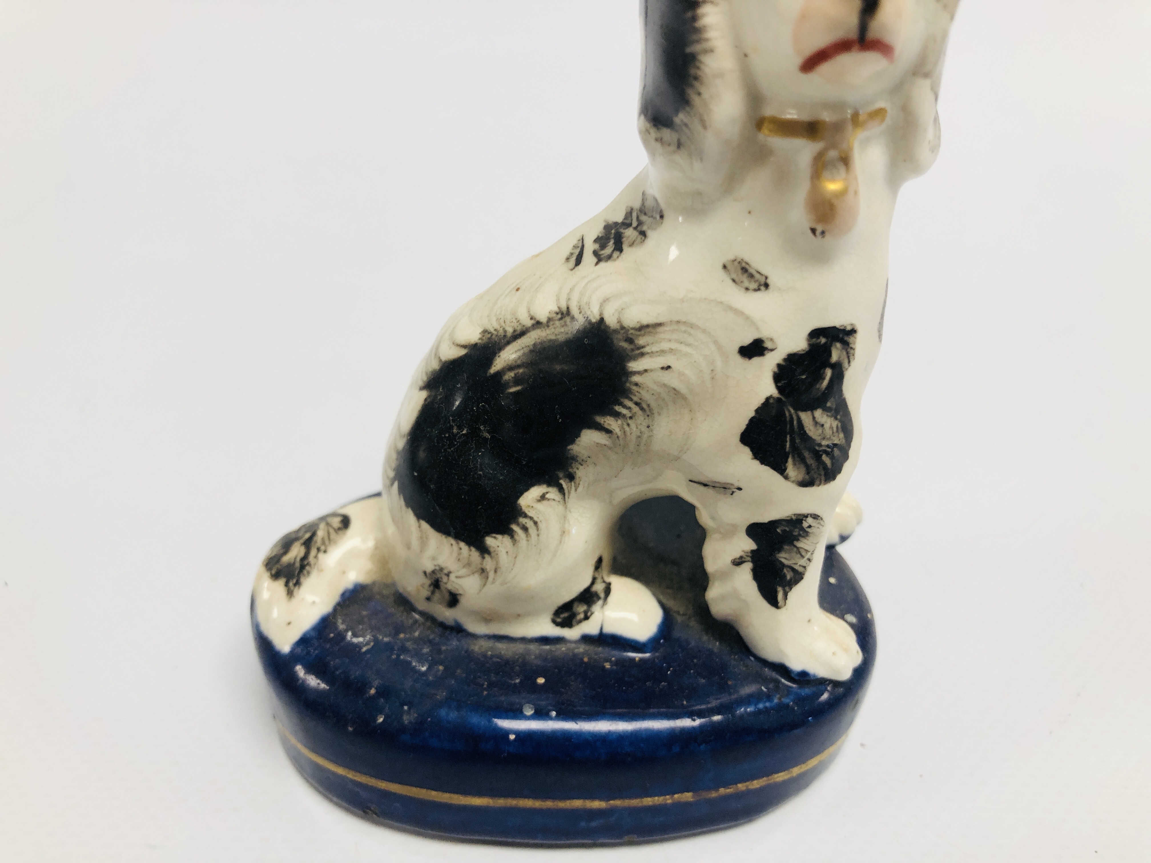 A PAIR OF STAFFORDSHIRE SEATED SPANIELS, H 11CM. - Image 10 of 14