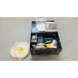 A BOSCH 110V ORBITAL POLISHER / SANDER MODEL GEX-150AC WITH ACCESSORIES IN CASE - SOLD AS SEEN.