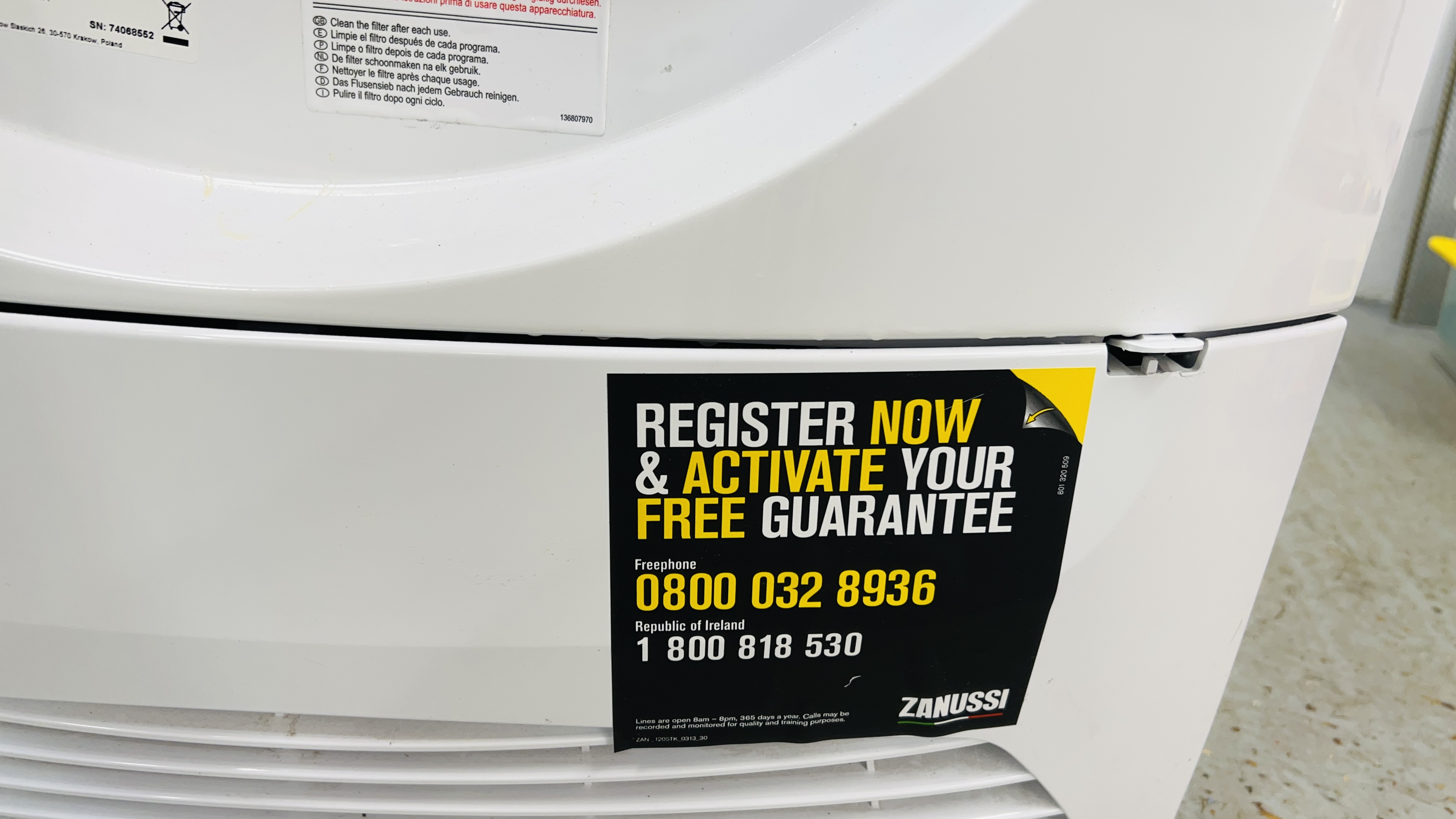 ZANUSSI LINDO 100 TUMBLE DRYER - SOLD AS SEEN. - Image 5 of 9