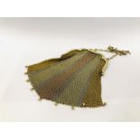 VINTAGE CHAIN MAIL PURSES YELLOW METAL TRI-COLOURED DESIGN (INDISTINCT MARKS).