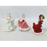 3 X ROYAL DOULTON FIGURINES TO INCLUDE OLIVIA HN3339, MILLENNIUM CELEBRATION HN4201,