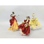 3 X ROYAL DOULTON FIGURINES TO INCLUDE BELLE HN3703,