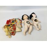 TWO VINTAGE ORIENTAL DOLLS A/F