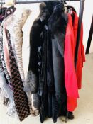 A COLLECTION OF ELEVEN VARIOUS LADIES FASHION JACKETS AND COATS TO INCLUDE PAPAYA, EMMA FONTAINE,