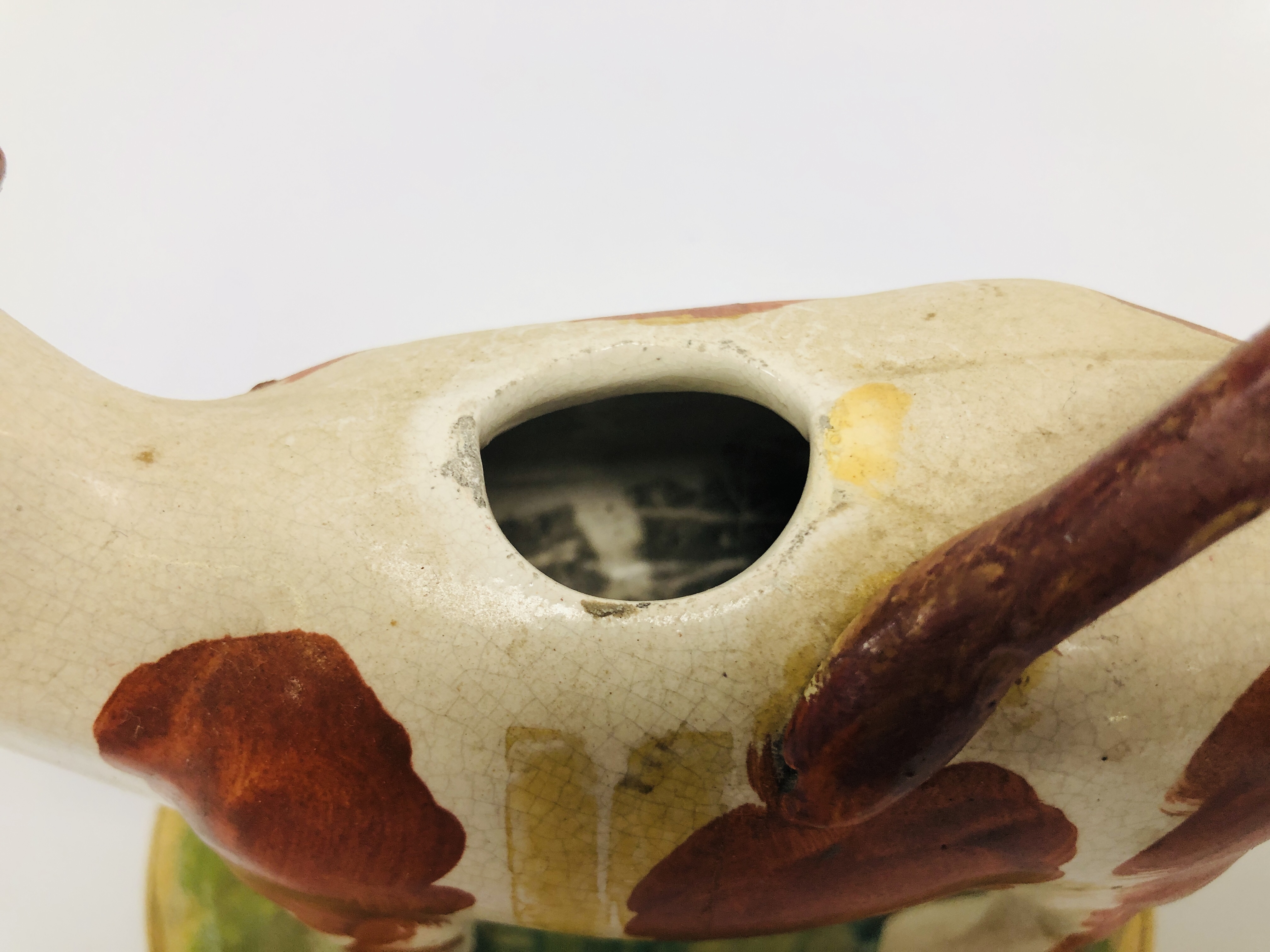 A WHIELDON STYLE COW CREAMER, c.1790, RETAINING COVER, L 17. - Image 6 of 15