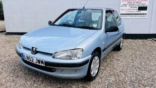 PEUGEOT 106 INDEPENDANCE 3 DOOR HATCHBACK - LN52 JWM. FIRST REG: 20.09.2002. SILVER. 1124cc. PETROL.