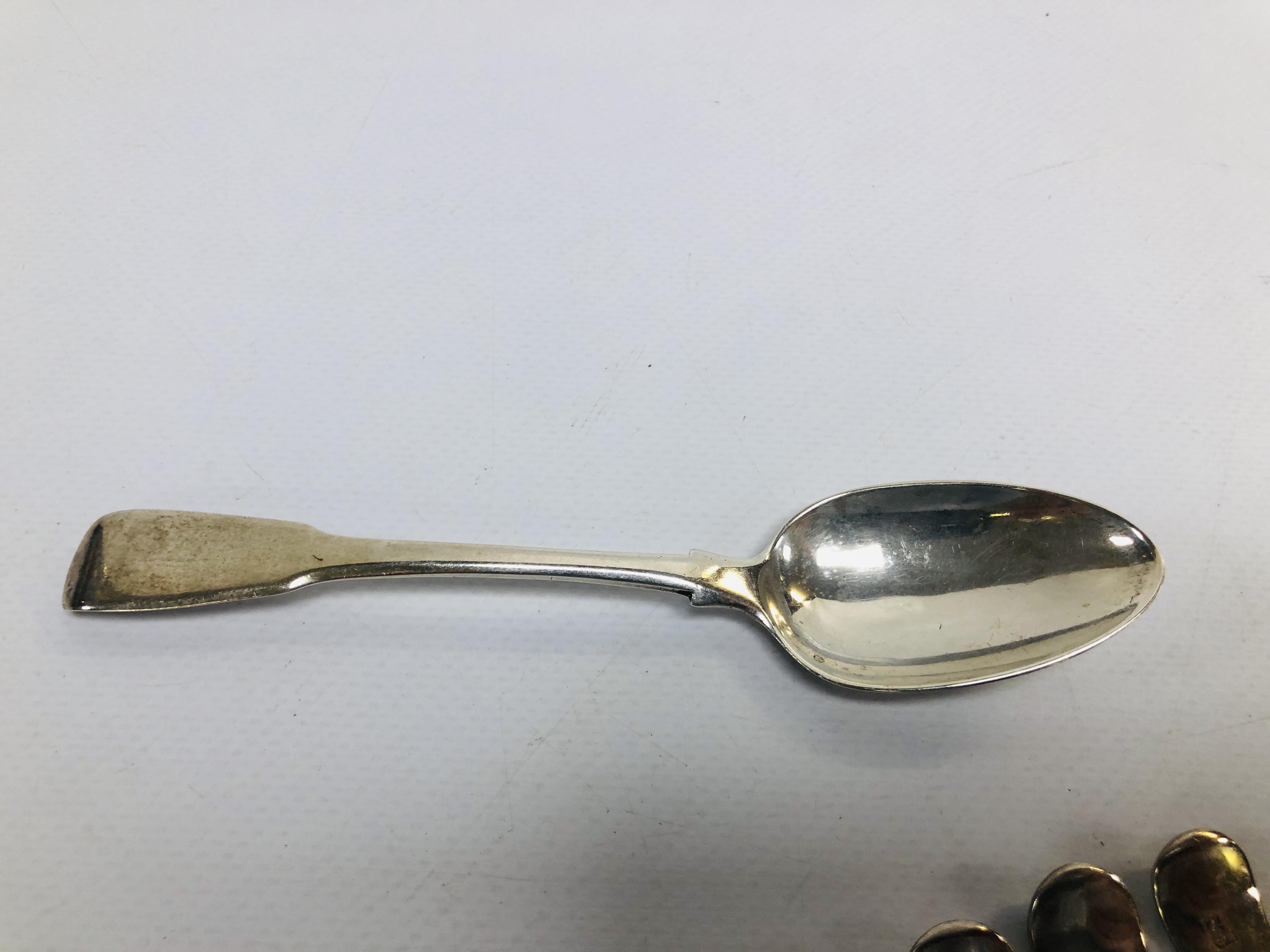 FIVE SILVER GEORGE III TEASPOONS BY PETER, - Image 6 of 8