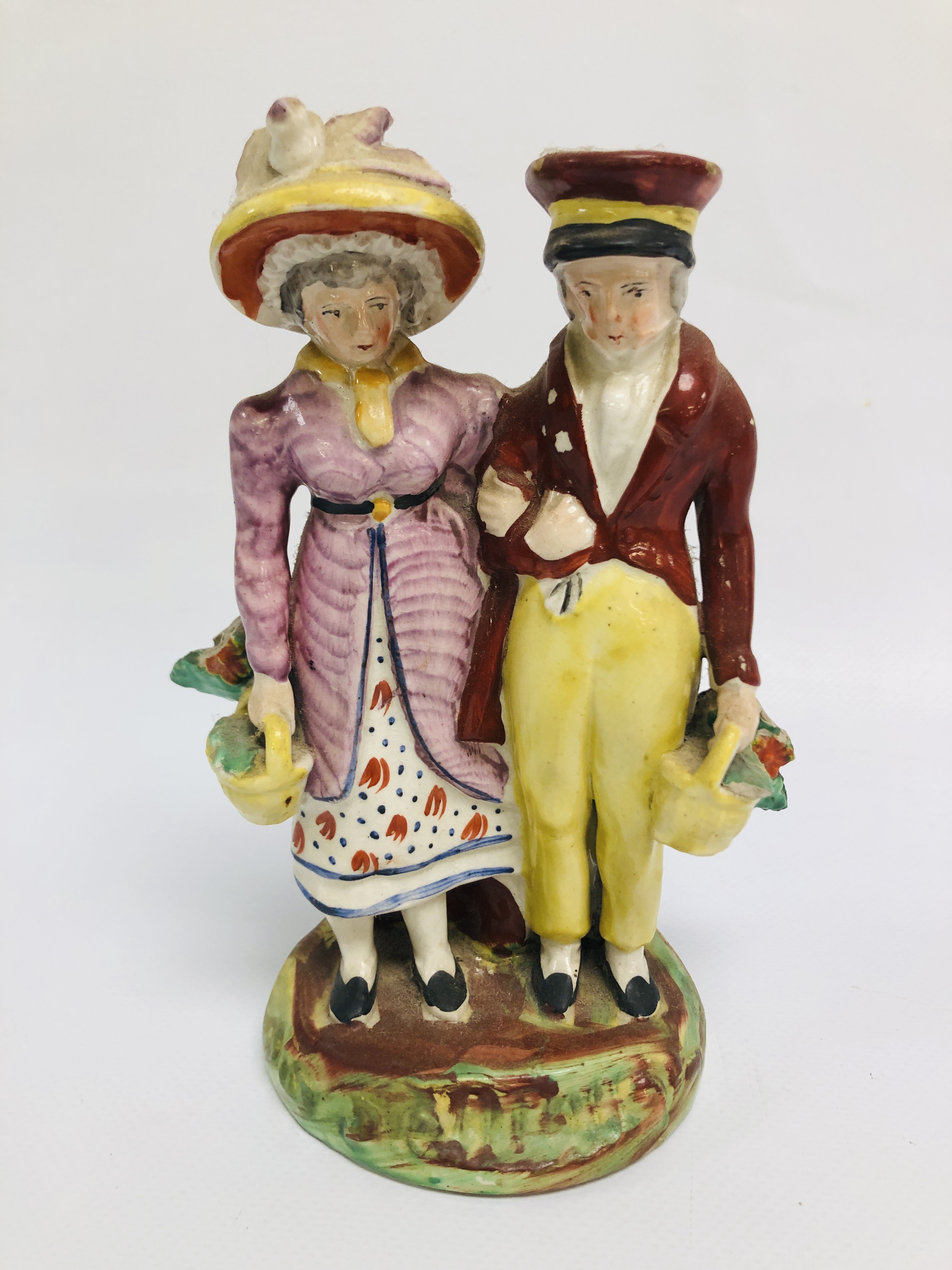 COLLECTION OF STAFFORDSHIRE TO INCLUDE A PAIR OF PORCELAIN MUSICIANS H 12CM A/F, - Image 19 of 23