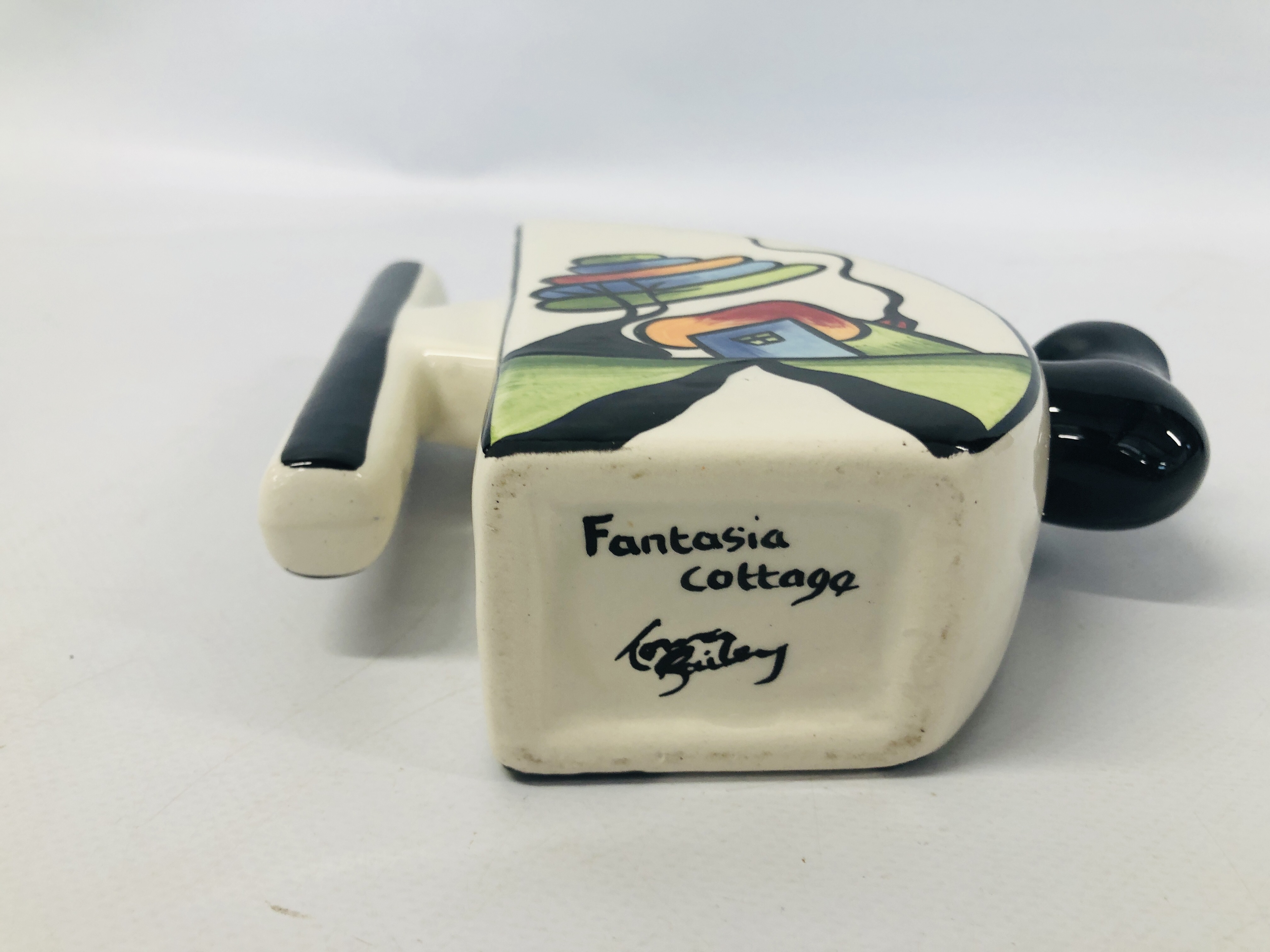 A LORNA BAILEY TEA POT "FANTASIA COTTAGE" SIGNED. - Image 4 of 4