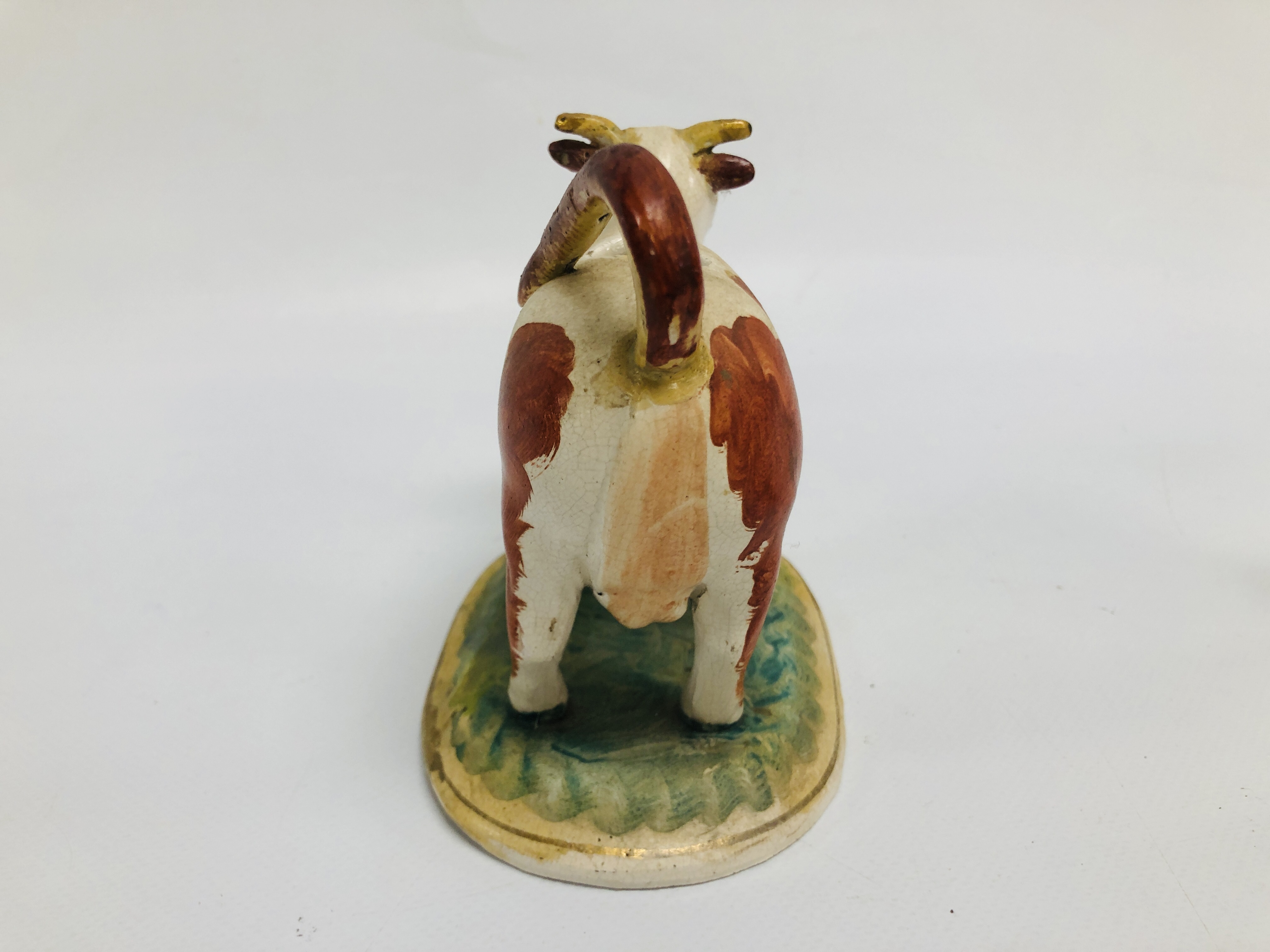 A WHIELDON STYLE COW CREAMER, c.1790, RETAINING COVER, L 17. - Image 7 of 15