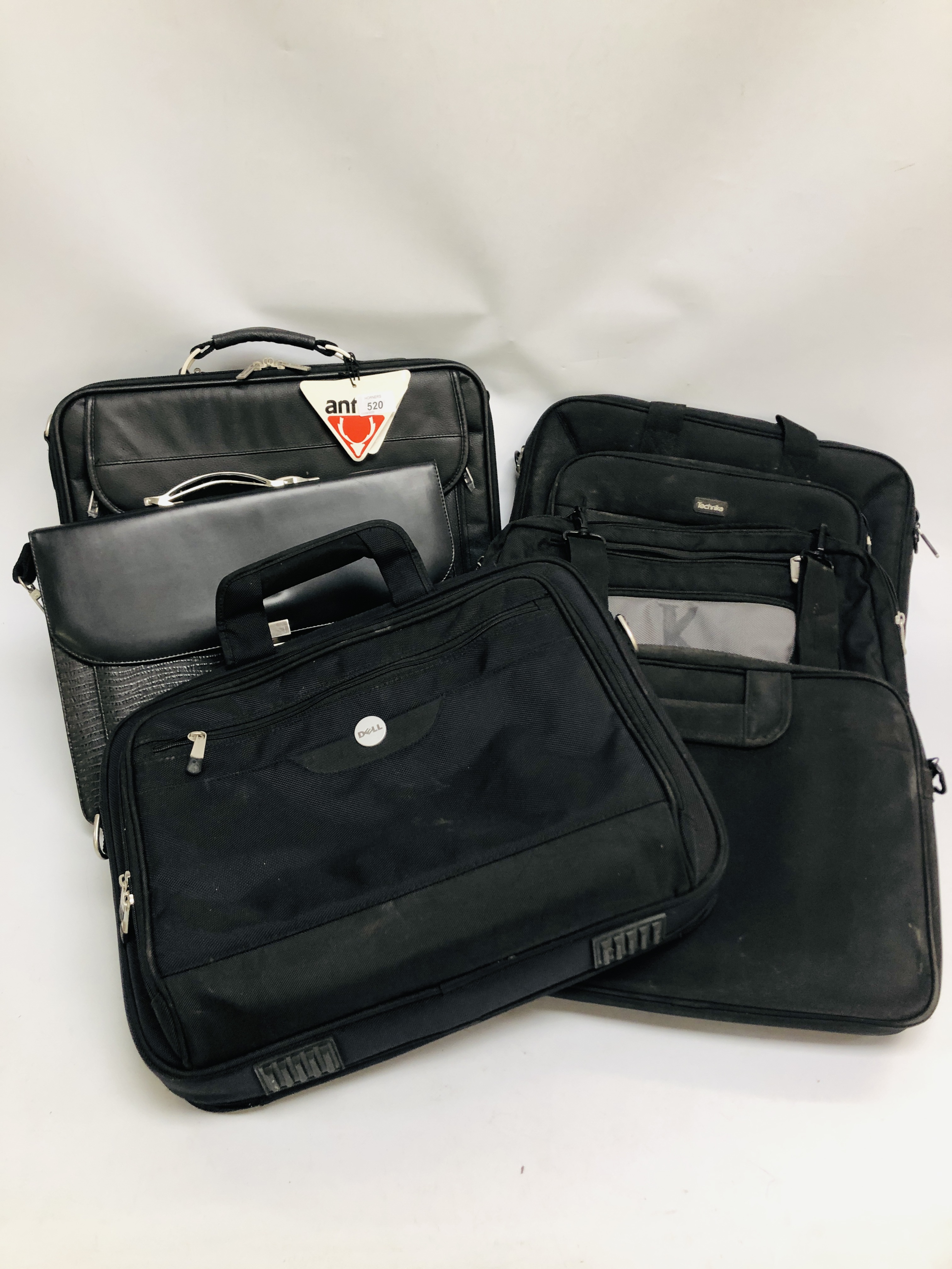 SIX LAPTOP BAGS TO INCLUDE ANTLER, DELL, DUNHILL ETC.